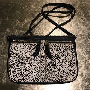 Fossil calf hair crossbody bag